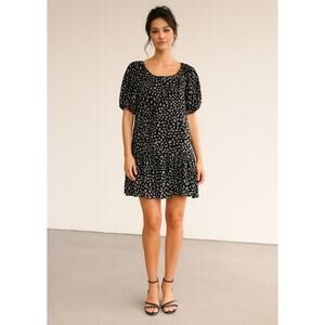 Manoush Velvet Mini Swing Dress 8 Black NEW